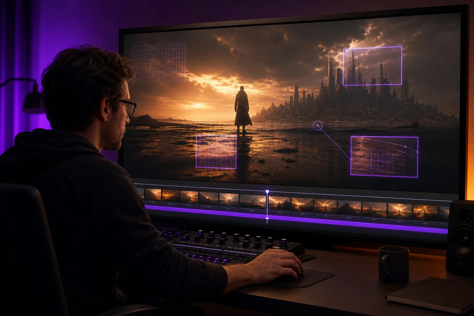 Comparaison avant/après pour un rendu IA cinématique
