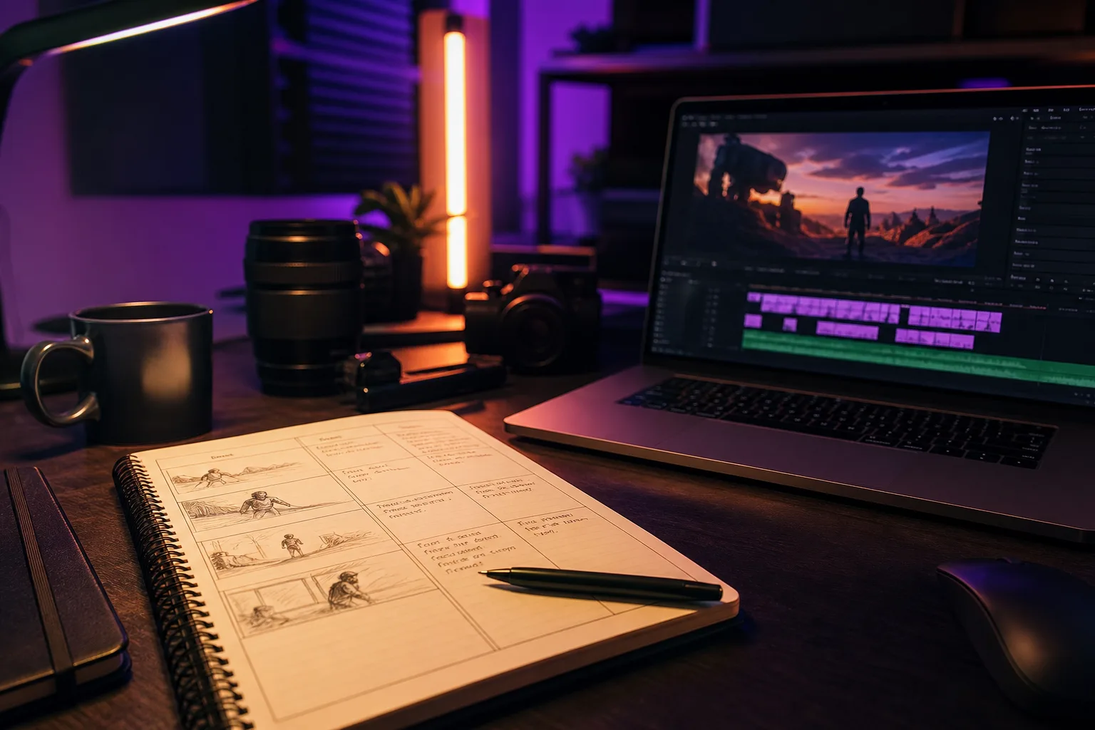 workflow de création vidéo IA pour débutant avec rendu cinématique