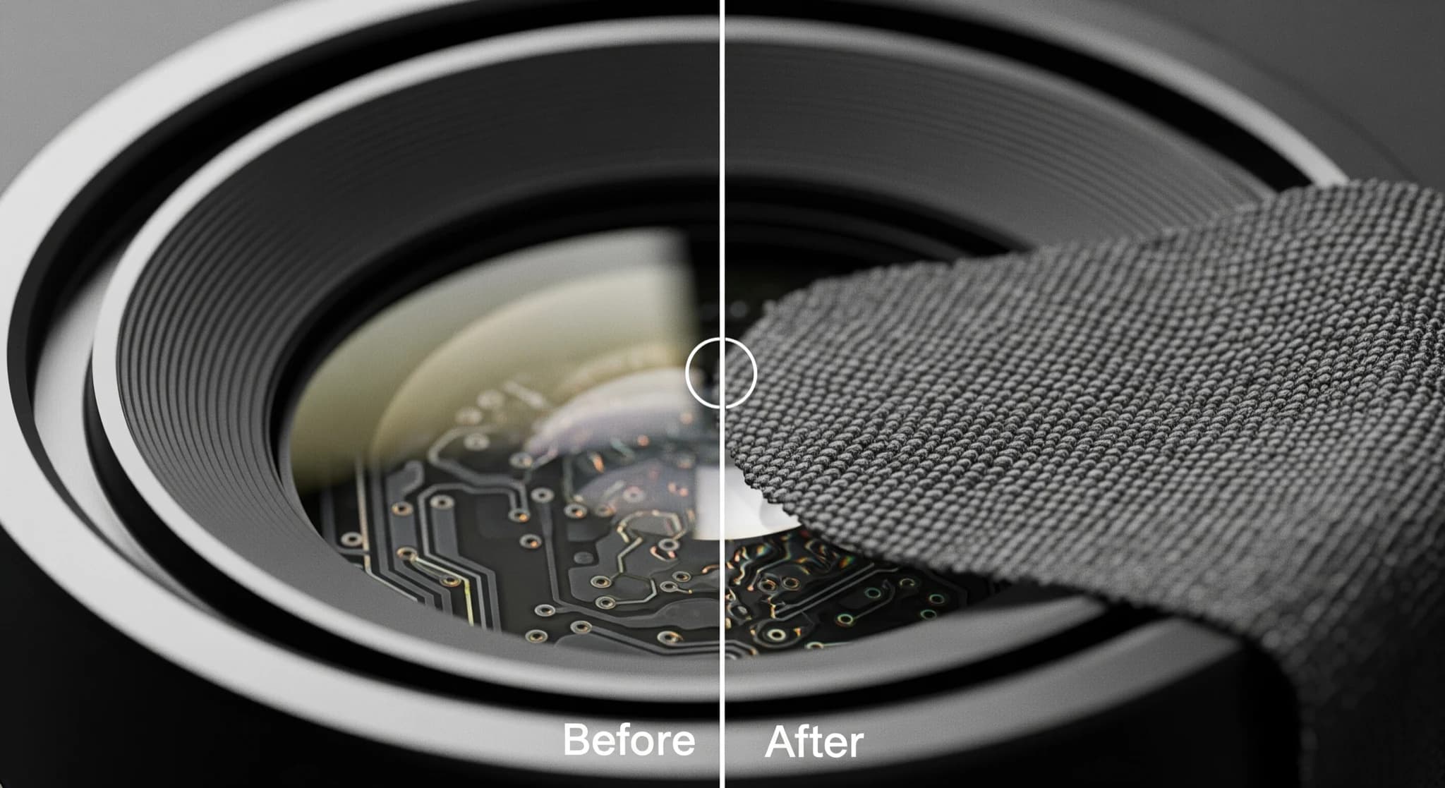 Magnific et upscalers IA pour agrandir une image, macro montrant une image gagnant en détail et en netteté, sensation de résolution, ambiance tech premium