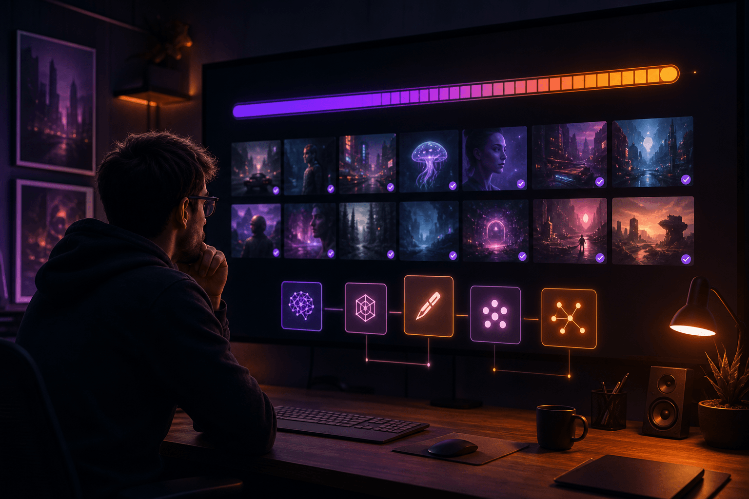 plan d’apprentissage IA image et vidéo comparaison avant après IA cinématique