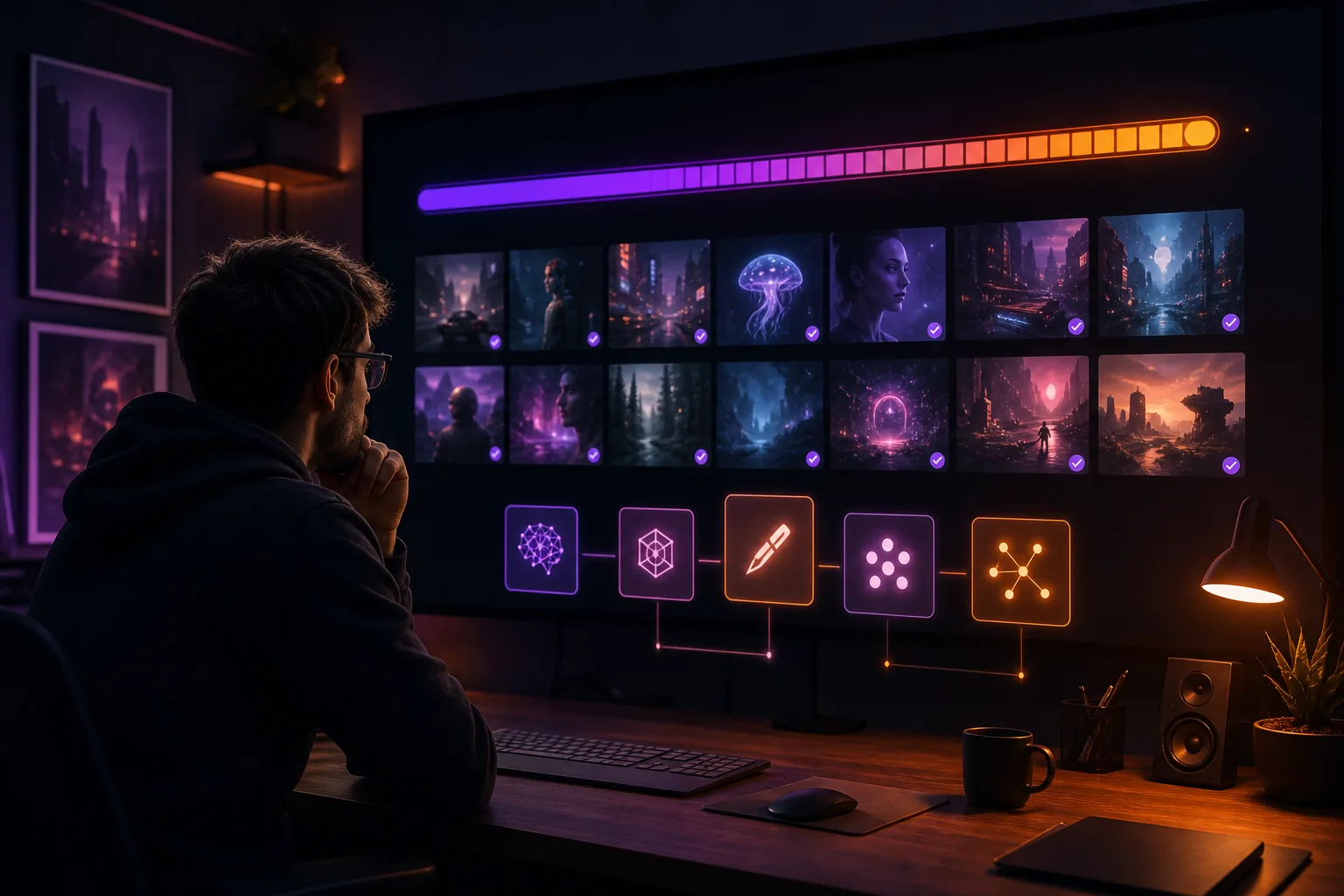 plan d’apprentissage IA image et vidéo comparaison avant après IA cinématique